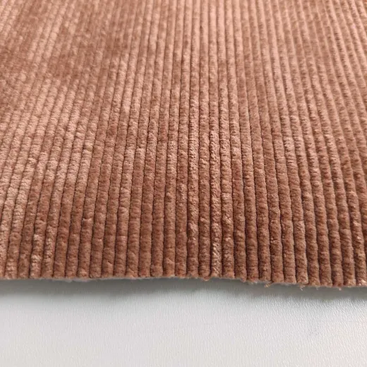 Cordstoff mit Fellabseite – Stretch Cord Teddy, Cognac Braun