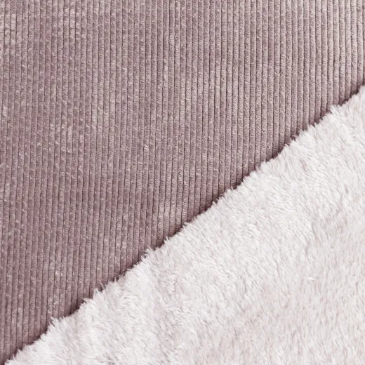 Cordstoff mit Fellabseite – Stretch Cord Teddy, taupe (graubraun)