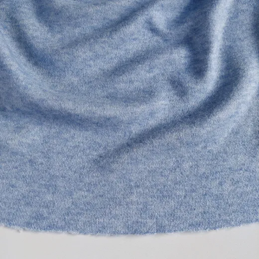 Strickstoff Feinstrick meliert Hellblau