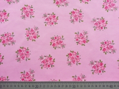 Baumwollstoff Rosenbouque, rosa