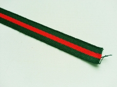 dickeres Weband (Gurtband) rot gr�n gestreift, 20mm