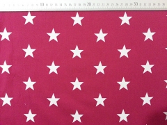 Baumwollstoff Sterne Big Star 3cm - weinrot weiss
