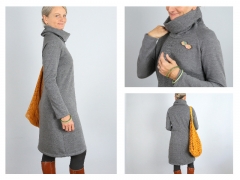 Frau Polly Sweatkleid Rollkragen Schnittmuster