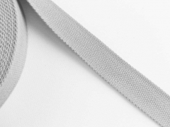 Gurtband Baumwolle Polyester 3,2 cm breit, steingrau