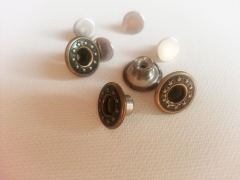 4 Jeansknpfe 13mm Sterne Mitte offen, bronzefarbe
