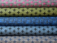 RESTST�CK 115 cm Jerseystoff Kreuze Crosses, schwarz khaki