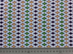 RESTSTCK 181 cm Jerseystoff Diamanten/Rauten, hellblau/bunt