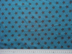 Jersey Sterne 1,4 cm  - graubraun auf petrol