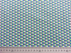 Jersey Quadrate, blau grün grau