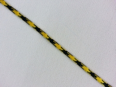Kordelband 4 mm, gelb schwarz