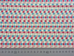 RESTSTCK 35 cm Baumwollstoff Punkte, rosa blau hellgrn