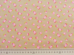RESTSTCK 99 cm Baumwolle Bellisimi Fiori kleine Rosen, beige