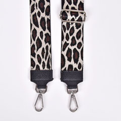 Taschengurt Taschenriemen Leoparden Muster 5 cm -schwarz braun beige-silber Schnallen
