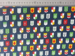 RESTSTCK 39 cm Baumwollstoff Wappen, dunkelblau