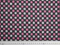 RESTST�CK 137 cm Jackenstoff mit Wolle Rauten Hashtags, rosa anthrazit