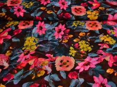 Chiffon Blumen, dunkelbraun pink
