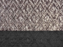 Glitzerstoff 3-Strukturstoff Rauten Kreuze, gold metallic