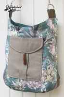Dekostoff Leinenlook uni, gr�npetrol meliert