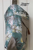 Dekostoff Leinenlook uni, gr�npetrol meliert
