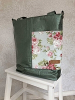 Dekostoff Rosen Rosenbouqet, rosa hellgr�n hellblau