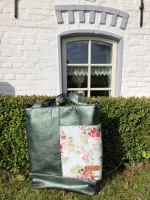 Dekostoff Rosen Rosenbouqet, rosa hellgr�n hellblau