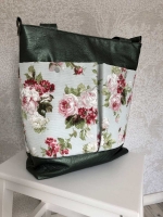 Dekostoff Rosen Rosenbouqet, rosa hellgr�n hellblau