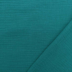 RESTST�CK 41 cm Musselin Stoff Double Gauze uni, petrol