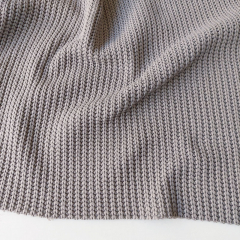 Strickstoff Baumwolle Halbpatent gerippt, taupe