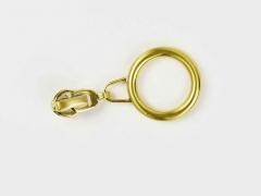 Schieber mit Ring f�r Rei�verschluss mit 6,5 mm Spirale, GOLD