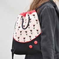 Baumwollstoff kleine Punkte Petite Dots, wei� rot