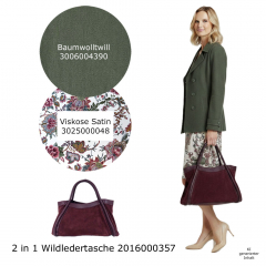 RESTST�CK 83 cm Baumwoll Twill Trenchcoat Stoff Stretch, moosgr�n