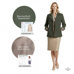 RESTST�CK 83 cm Baumwoll Twill Trenchcoat Stoff Stretch, moosgr�n