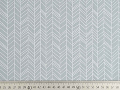 Baumwollstoff Pfeilspitzen Fischgr�t, wei� hellgrau (taupe)