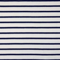 RESTST�CK 85 cm Sweatstoff French Terry Streifen, dunkelblau cremewei�