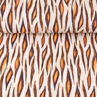 RESTST�CK 43 cm Musselin Baumwollstoff Animal Print zweilagig, orangebraun grauwei�