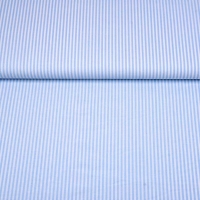 RESTST�CK 22 cm Baumwollstoff Streifen 3 mm garngef�rbt, hellblau wei�
