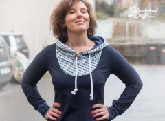RESTST�CK 23 cm Sweat Stoff French Terry uni, dunkelblau