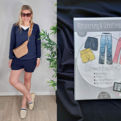 RESTST�CK 23 cm Sweat Stoff French Terry uni, dunkelblau