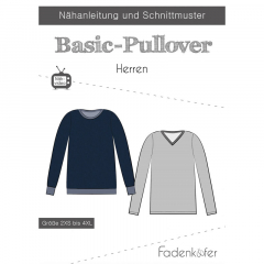 Papierschnittmuster Basic Pullover HERREN Fadenk�fer