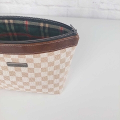 Lederimitat Vintage Look mit Geweber�cken, braun