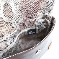 Lederimitat Vintage Look mit Geweber�cken, dunkelbraun
