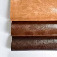 Lederimitat Vintage Look mit Geweber�cken, dunkelbraun