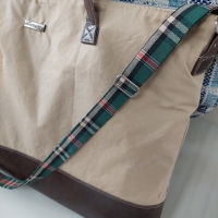 Lederimitat Vintage Look mit Geweber�cken, dunkelbraun