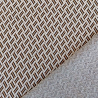 Jerseystoff Jacquard Strickjersey grafisches Muster, creme hellbraun schwarz