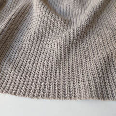 RESTST�CK 50 cm Strickstoff Baumwolle Halbpatent gerippt, helltaupe