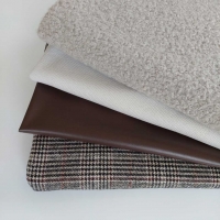 Jackenstoff kariert Glencheckmuster Webware, braun beige