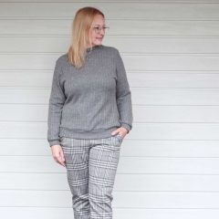 Jacquard Stoff Glencheck Webware Karomuster Glitzer, grau wei�