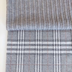 Jacquard Stoff Glencheck Webware Karomuster Glitzer, grau wei�