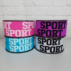 Gummiband Sport 32 mm breit, schwarz lila