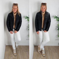 RESTST�CK 33 cm Steppstoff Streifen wattiert matt gl�nzend, schwarz